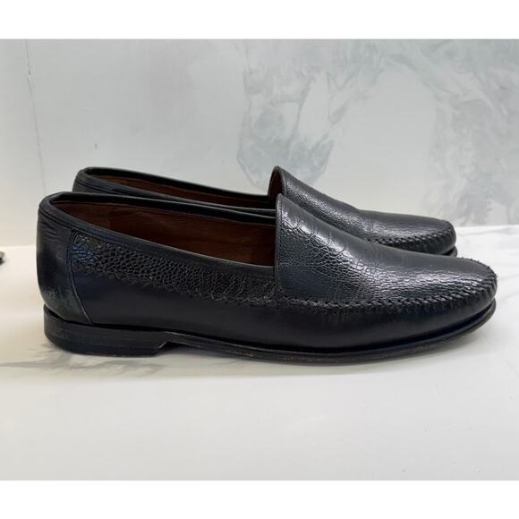 Johnston & Murphy Croc Embossed Leather Loafers Mens 10 Dress Office WORK main image 5